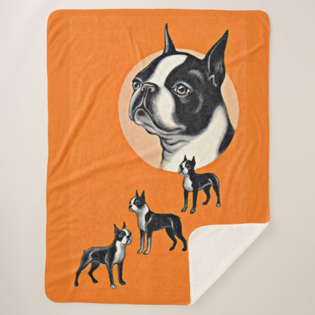Cobertor Sherpa Boston terriers (Frente)