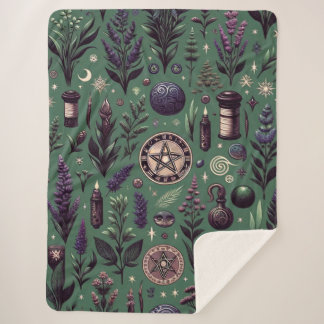 Cobertor Sherpa Botânica Encantada: Herbos e Bruxaria Mágicos