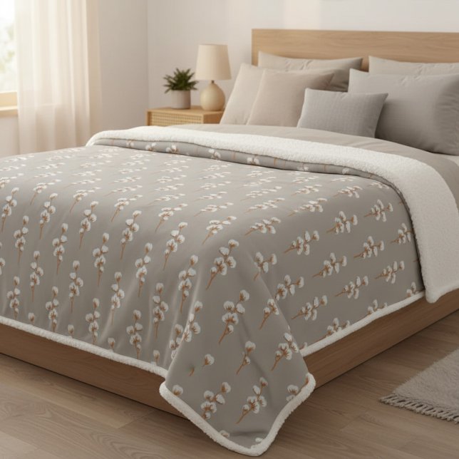 Cobertor Sherpa Botânica Minimalista do Branch (Criador carregado)