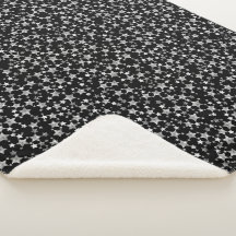 Branco em Preto | Padrão de Estrelas Lino Impressã