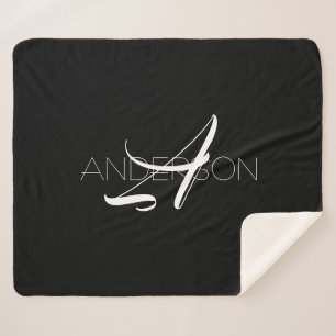 Cobertor Sherpa Branco preto personalizado simples moderno