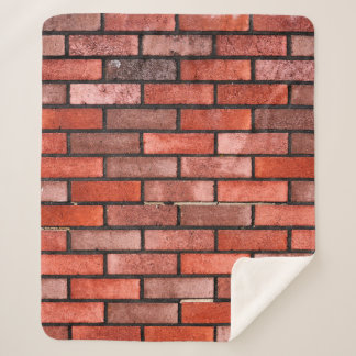 Cobertor Sherpa Brick wall with red brick, red brick background. b