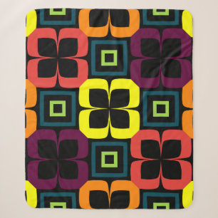 Cobertor Sherpa Bright seamless pattern with colorful flowers on a
