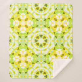 Cobertor Sherpa Bright Yellow Green Summer Star Dopamine Art