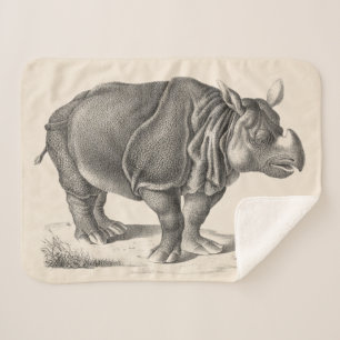 Cobertor Sherpa Brodtmann Rhinoceros Sketch