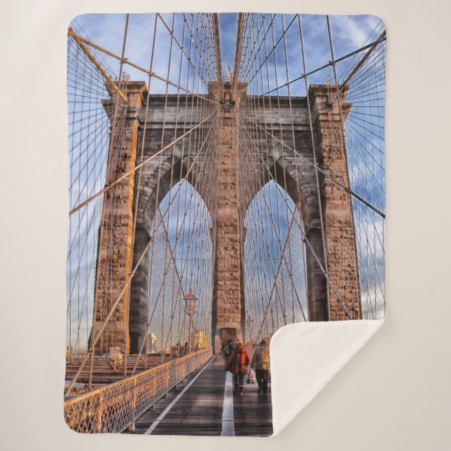 Cobertor Sherpa Brooklyn Bridge Nova Iorque (Frente)