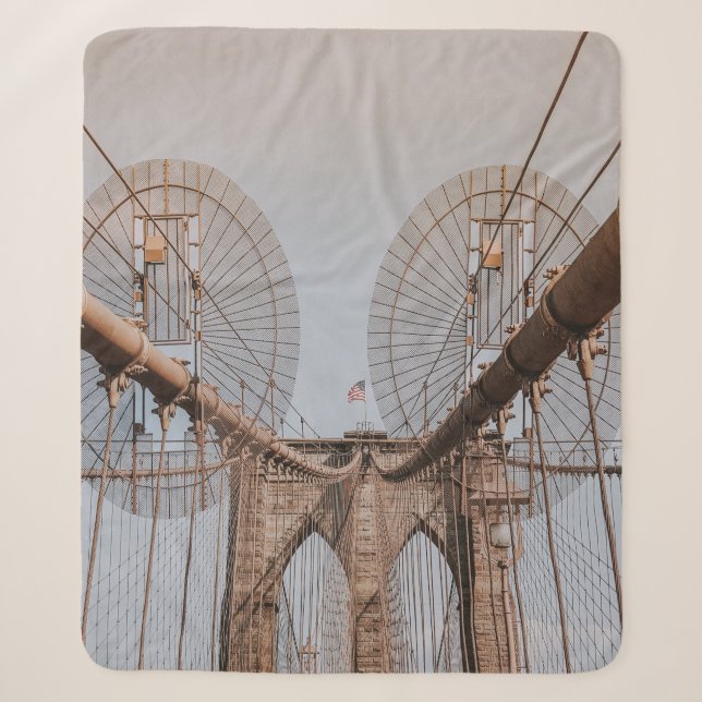 COBERTOR SHERPA BROOKLYN BRIDGE NOVA IORQUE (Frente)