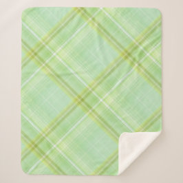 Cobertor Sherpa Broto Verde Xadrez Verde Pastel
