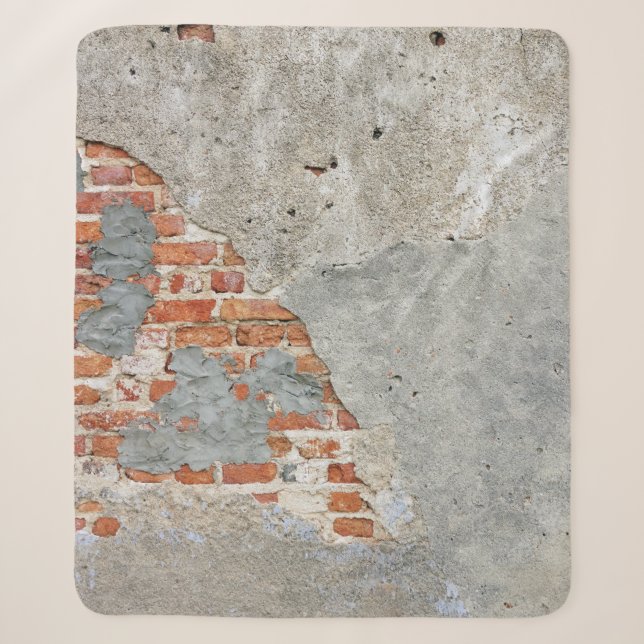 Cobertor Sherpa Brown brick wall (Frente)