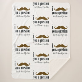 Cobertor Sherpa Brown Mustache Você Um Humor Divertido
