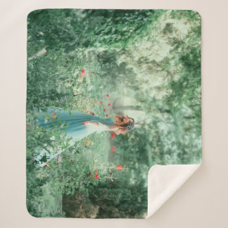 Cobertor Sherpa Brunette Princess: Aquarela Floresta Fada