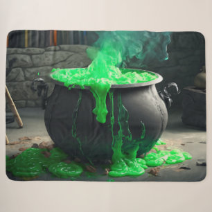 Cobertor Sherpa Bubbling Witch's Cauldron Halloween