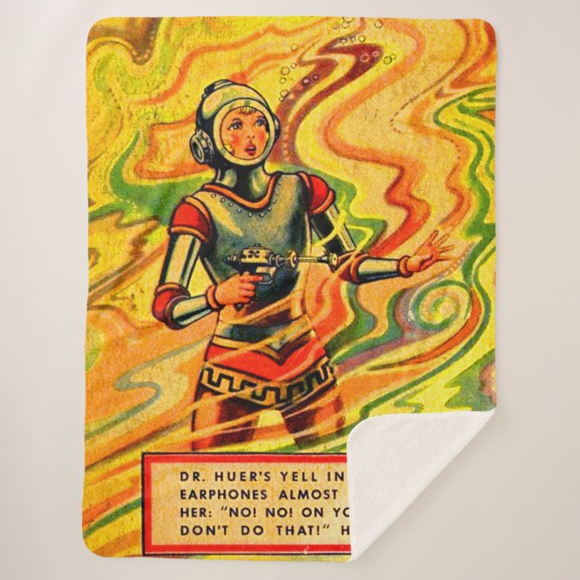 Cobertor Sherpa Buck Rogers Cômica Wilma Deering, dos anos 30 (Frente)