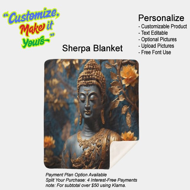 Cobertor Sherpa Buddha Ultra Soft Sherpa Blanket (Buddha Ultra Cozy Sherpa Blanket. Size Medium.)