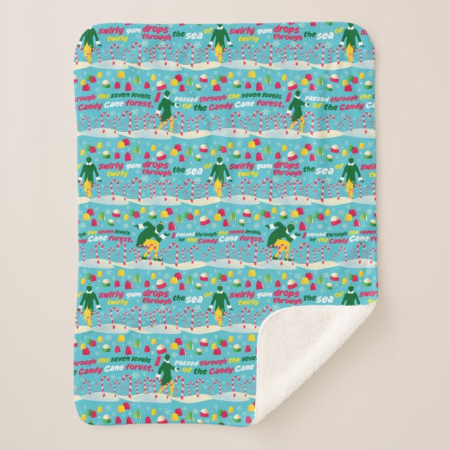 Cobertor Sherpa Buddy, o padrão Elf Candy (Frente)