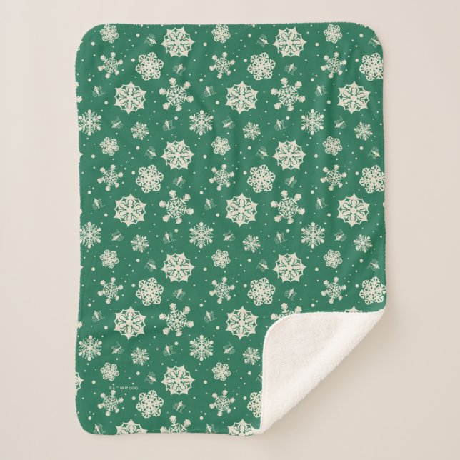 Cobertor Sherpa Buddy, o padrão Elf Snowflake (Frente)
