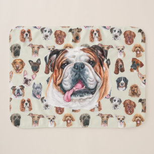 Cobertor Sherpa Buldogue inglês e bicho de estimação de amigos