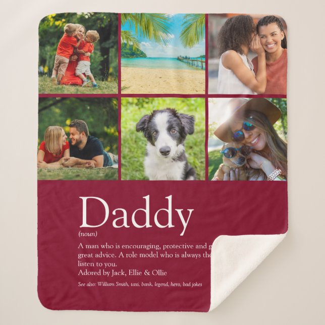 Cobertor Sherpa Burgundy de Fotografia da Definição 6 do Pai do Me (Frente)