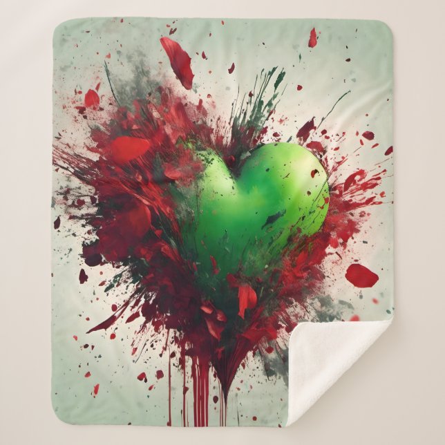 Cobertor Sherpa Burst Verde Vibrante (Frente)