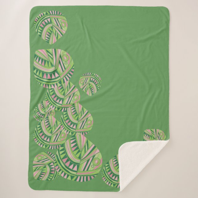 Cobertor Sherpa Cabeça de Peixe Sai Jazz V Verde Rosa 4 (Frente)