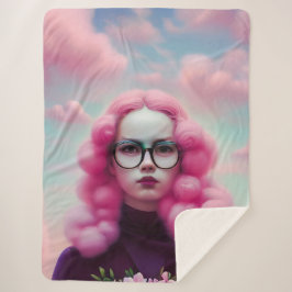 Cobertor Sherpa Cabelo Rosa Sério