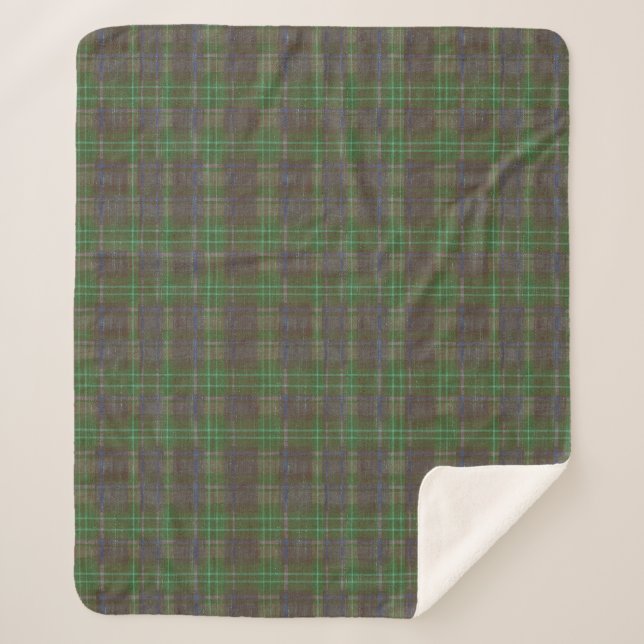 Cobertor Sherpa Cabin Forest Green Tartan (Frente)