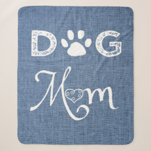 Cobertor Sherpa Cachorro Azul Mãe Sherpa Blanket