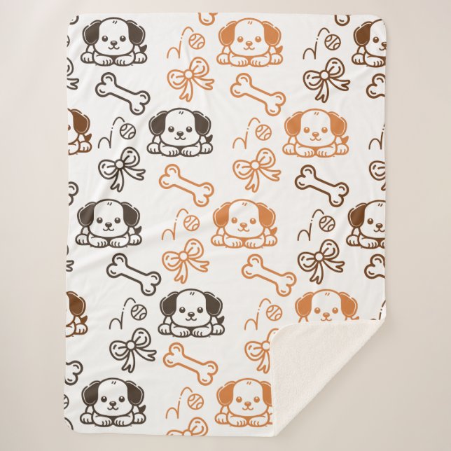 Cobertor Sherpa Cachorro Cachorro Sherpa Blanket (Frente)
