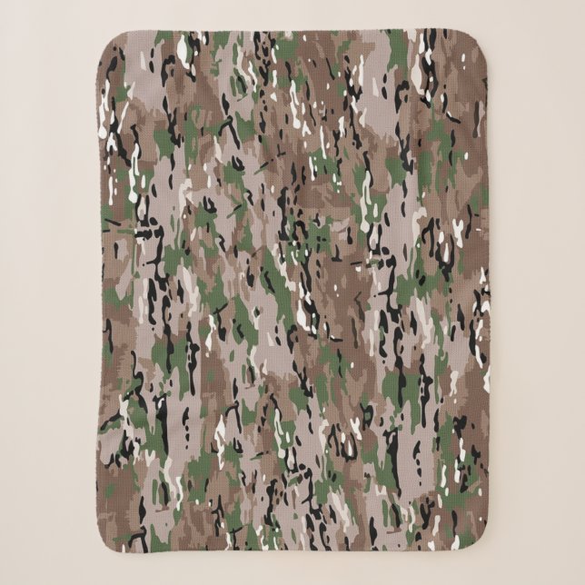 Cobertor Sherpa Cachorro Camuflado do Exército Misturado Texturiza (Frente)
