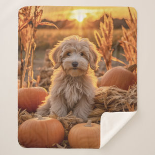 Cobertor Sherpa Cachorro do Autumn Doodle