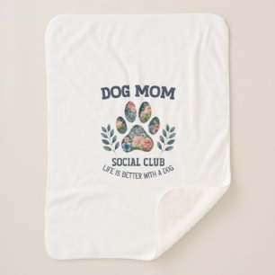 Cobertor Sherpa Cachorro Mãe Paw Floral