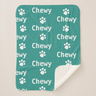 Cobertor Sherpa Cachorro Nome Branco Verde