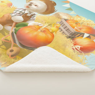 Cobertor Sherpa Cachorro-quente com abóbora