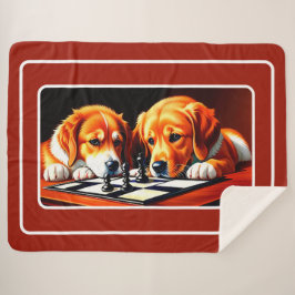 Cobertor Sherpa Cachorros Bonitos Reproduzindo Peito