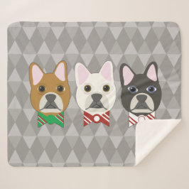 Cobertor Sherpa Cachorros de Férias Diamante Cinza