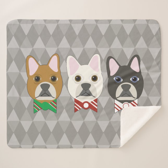 Cobertor Sherpa Cachorros de Férias Diamante Cinza (Frente (Horizontal))