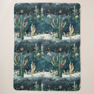 Cobertor Sherpa Cacto Ocidental Cowboy Cowgirl Natal