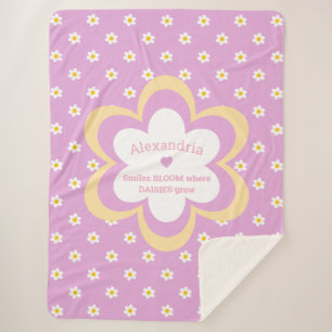 Cobertor Sherpa Cadeia de Margaridas Rosa 60 x 80