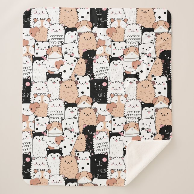 Cobertor Sherpa Cães bonitos Sherpa Blanket (Frente)