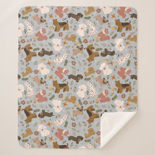 Cobertor Sherpa Cães bonitos Sherpa Blanket (Frente)