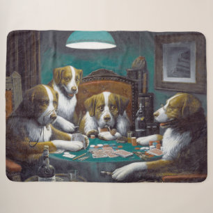 Cobertor Sherpa Cães Jogando Poker Cassius Marcellus Coolidge 1894