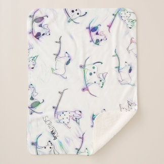 Cobertor Sherpa Cães originais do skate Sherpa Blanket ScruffyMug