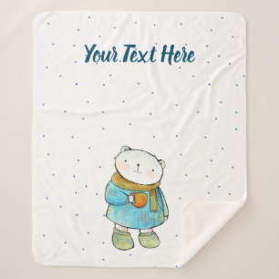 Cobertor Sherpa Café Amar Urso Polar