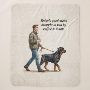 Cobertor Sherpa Café & um Dia Aconchegante com Rottweiler