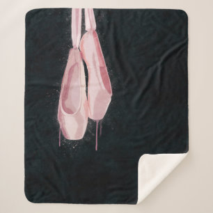 Cobertor Sherpa Calçados de balé cor-de-rosa do pop art