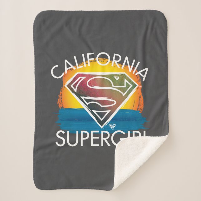 Cobertor Sherpa California Supergirl Sunset Graphic (Frente)