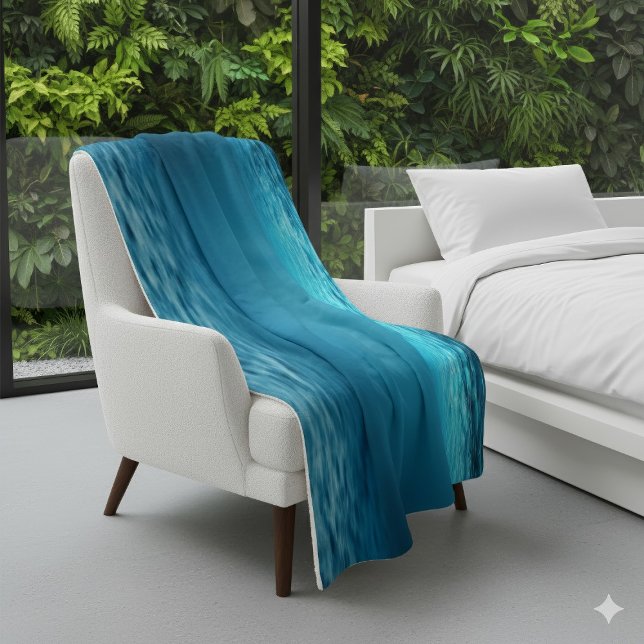 Cobertor Sherpa Calm Underwater Blue Ocean Light (Criador carregado)