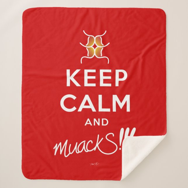 Cobertor Sherpa Calma e muack! &Branco (Frente)