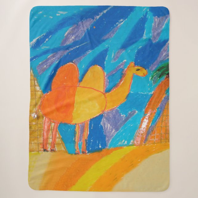 Cobertor Sherpa Camel Art por desenho infantil (Frente)