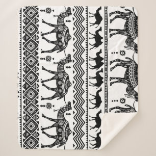 Cobertor Sherpa Camelos decorativos Design de padrão sem costura